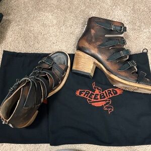 Freebird Distressed Brown Heeled Boots